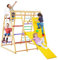 HOMASIS 8 in 1 Sei di Arrampicata per Bambini in Legno, Scivolo per Bambini per 1+ Anni, Parco Giochi per Bambini da Interno con Altalena/Anelli/Trapezio/Rete (Colorato)
