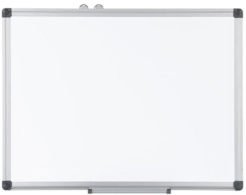 Lavagna bianca Albyco 45 x 60 cm - Kit di base incluso - Pennarelli - Magneti e cancellino - Cancellabile a secco.