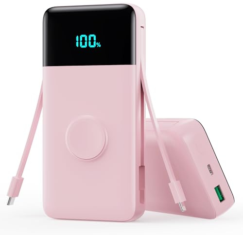 Trswyop Power Bank 26800mAh mit i-Watch Ladegerät, 25W PD+QC4.0 Powerbank mit 2 Kabel Schnelles Aufladen USB C Externe Akku, 5 Ausgängen Kompatibel mit Apple Watch, iPhone, Huawei, Samsung, Tablet