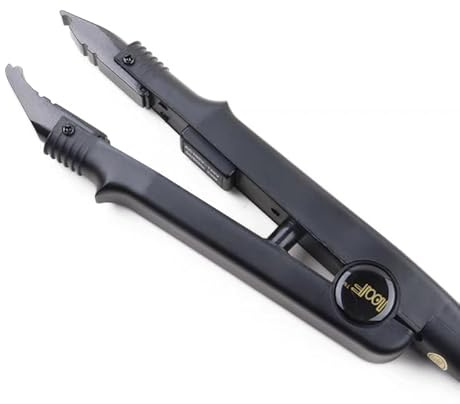 UMIWE Appareil de Chauffage pour Extensions de Cheveux, Plaque Chauffante Revêtue de Téflon, Outil Professionnel pour Coiffure et Extensions Capillaires(Noir, Température Réglable)