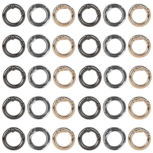 Karabiner Rund 20mm, 30 Stück Schlüsselringe Schlüsselanhänger Ringe Edelstahl O-Ring Karabiner Ringkarabiner Karabinerhaken Frühling O-Ring für Tasche Hundeleine DIY Handwerk Machen