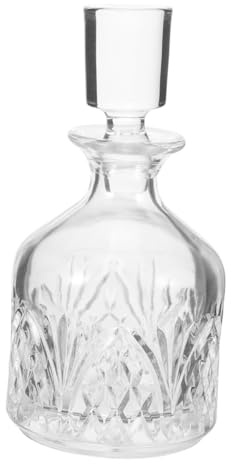 SOLUSTRE Carafe à Whisky En Verre 280ml Bouchon En Verre, Récipient Transparent Pour Spiritueux, Décoration Élégante Pour Bar Et Restaurant, Ensemble Porte-liqueur Convivial