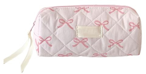 xowwyue Federmäppchen Mit Schleife 19,5x7x9cm Mäppchen Mädchen Aesthetic Federmappe Kosmetiktasche Und Kulturbeutel Für Die Aufbewahrung Von Schulsachen,Zahnpasta, Radiergummis 19,5 X 7 X 9 cm