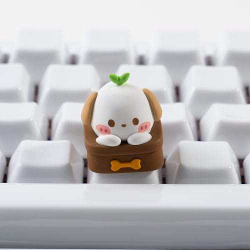ULTRAEQUIP Artisan Keycaps, Cute Potted Puppy Shaped, Resin Handmade ESC Key Replacement for Mechanical Keyboard, MX Switch Compatible, Kawaii Design