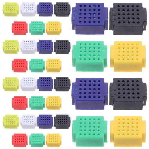 BESPORTBLE 35pcs Mini Solderless Breadboard PCB Circuit Boards Set 7 Colors, Universal Small Board for Electronics Projects, DIY Circuit Supplies for and Hobbyists