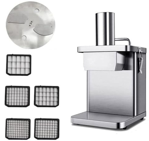 Electric Vegetable Choppers Electric Slicing Machine Electric Vegetable Slicer Electric Vegetable Chopper Machine, Commercial Vegetable Cutter, 2 in 1 Vegetable Dicer, 150kg/h, Electric Vege