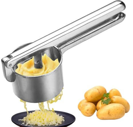 Per patate, passapatate in alluminio con manico ergonomico per uso manuale, schiacciare verdure per fagioli, per cottura e preparazione di pomodori, carne, carne macinata, H