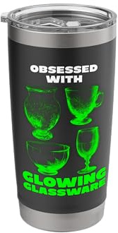 Obsessed with Glowing Glassware Green Vaseline Uranium Glass Stainless Steel Insulated Tumbler