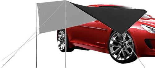 Toldo de vehículo – Toldo de camping de coche impermeable | Dispensador de sombra para toldos SUV van | Tienda de campaña para camping, playa, ocio, protección contra el viento, protecti