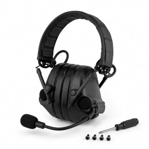 C5 Tactical Headset: Brusreducerande Ljudförstärkningshörlurar For Skjutträning Och Lagkommunikation(BK)