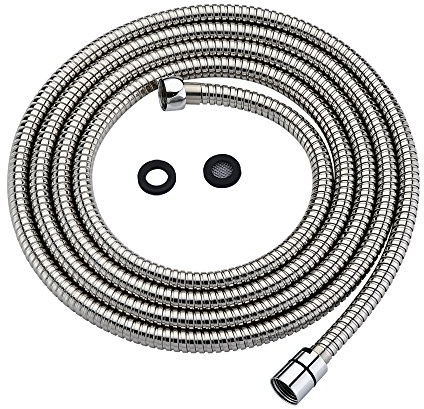 Purelux Shower Head Hose 118 Inches (3 Meters or approx. 10 Feet) Extra Long Handheld Showerhead Extension, Universal Replacement Made of Stainless Steel Polished Chrome