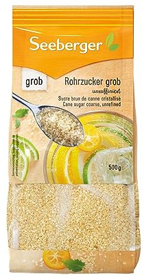 Seeberger Rohrzucker grob, Vollrohrzucker, unraffiniert (12 x 500 g)