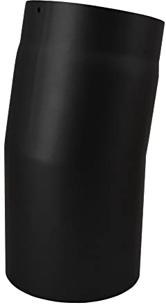 Lanzzas - Canna fumaria per canna fumaria canna fumaria a gomito 11° senza sportello fisso Ø 200 mm, colore: Nero
