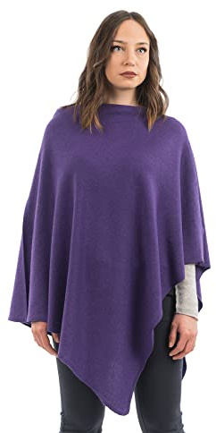 DALLE PIANE CASHMERE Poncho Femme Mélange Cachemire Laine - Violet
