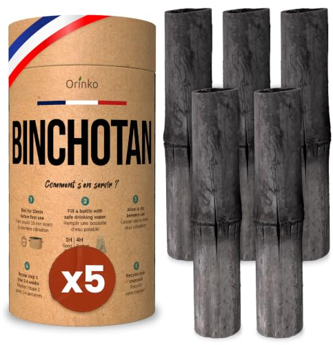 Binchotan 5x | Aktivkohle Wasserfilter aus Bambus zur Reinigung von Wasser in Karaffe