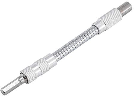KATUR Flexible Socket Extension Bar Set,Cable Flexible Shaft Extension Bar Ratchet, Flexible Extension Drill Bit Holder for Screwdriver, 1pcs 1/4 Inch Hex Shank (150mm Length)