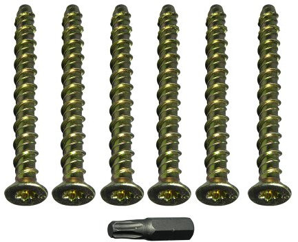 5 x Betonschrauben, Sechskantkopf, selbstschneidend, M8 x 75 mm.