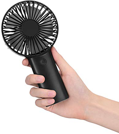 YunTuo Handheld Fan Battery Powered with 4400 mAh Rechargeable Battery, 3 Speeds Mini Portable Hand Held Fans Indoor Outdoor USB Electric Fan for Office Home Sport Camping Travel (Black)