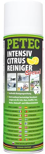 PETEC Intensiv Citrus Reiniger Allzweckreiniger Spray 500ml Harzlöser 72950 | Universal Putzmittel Klebereste Entferner Baumharzentferner Auto Silikon entfernen Teerentferner Ölentferner Remover