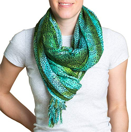 PANASIAM Scarf Batik 190x116cm, B006 green blue