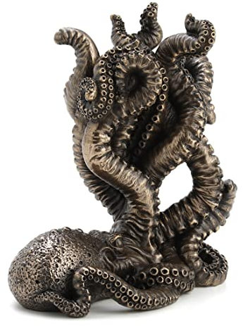 Veronese Design Buchstütze für Eckzimmer, Oktopus, Kunstharz, Bronze-Finish, 14 cm