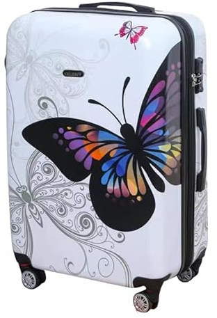CELIMS - Koffer aus Polycarbonat | Großer Koffer 75cm | Großer Koffer 4 Räder Leicht | Großer Koffer | Weiß