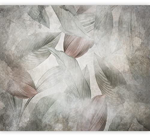 murando - Carta da parati Foglie Natura 350x256 cm Fotomurali in TNT Murale alla moda Decorazione da Muro XXL Poster Gigante Design Cameretta Carta per Pareti Soggiorno - Elegante Grigie b-A-10191-a-a