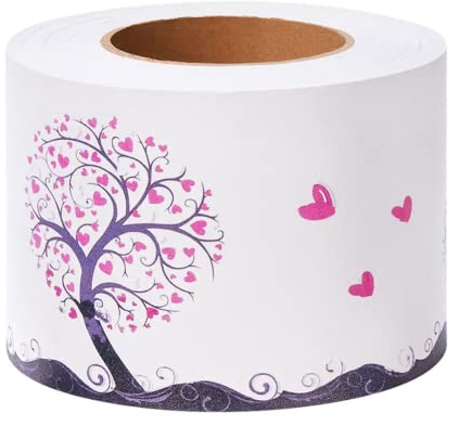 VisitRyl Bordo fregio carta da parati albero viola decorazione murale rimovibile fregio da parete bordo bordo bordo tagliato adesivo impermeabile in PVC battiscopa 10 x 500 cm