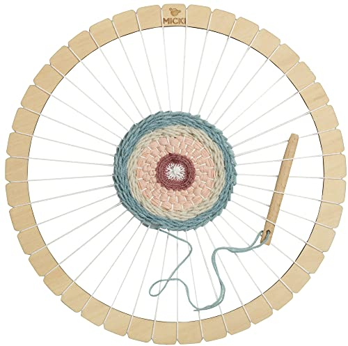 MICKI Webrahmen Kinder Webrahmen rund mit Garn und Webnadel -Bastelset Kinder 3 Jahre und älter - Rundwebrahmen - by