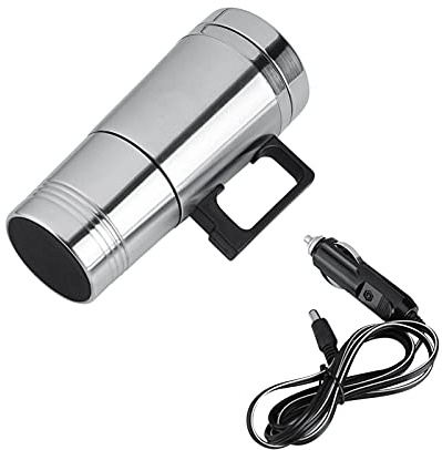 Hervidor de Agua para Coche, Taza de Ebullición Eléctrica Portátil de Acero Inoxidable con Línea Eléctrica Desmontable Botella de Agua Aislada para el Hogar la Cocina (24V)