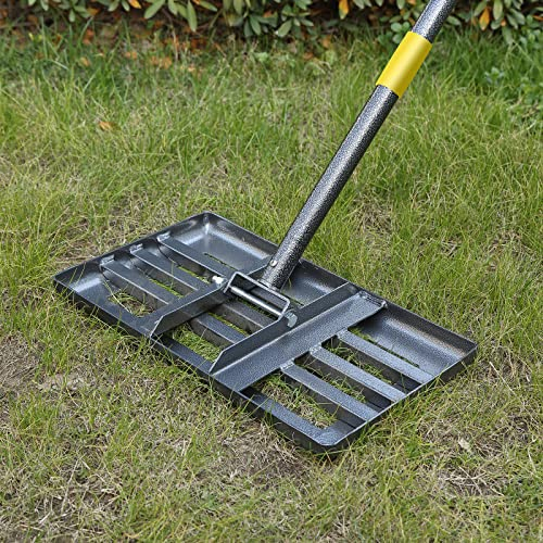 Lawn Leveling Rake,17x10 Lawn Leveler Tool for Lawns with 5FT Ergonomic Handle,Heavy Duty Leveling Rakes for Lawns,Yard Garden Golf Course, Ease Level Soil Sand Dirt Surfaces…