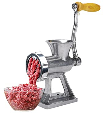 HOHXFYP Picadora de Carne de Metal,Picadora de Carne con Dise?o de Manivela Manual,Picadora de Carne Manual Multifuncional Peque?a,Picadora de Carne de Cocina Dom¨¦stica(788g -Metal)