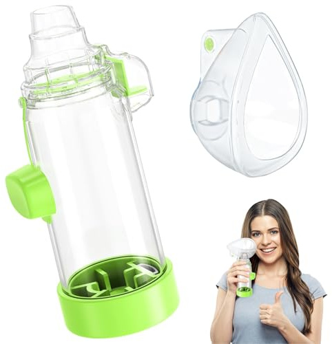 Soft Silicone Inhaler Spacers for Adults and Kids - Fun and Colorful Nessi OTC Spacer (Adult-Green)