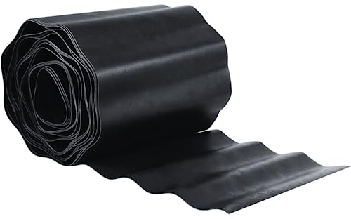 GARDENIX Bordo per Aiuola Ondulato Bordo per Prato in Plastica Lunghezza 9 m, Altezza 25 cm, Antracite