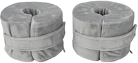 2 Stück Fußhebepillow - Knöchelstützkissen zur Unterstützung von Fersen und Füßen für optimale Erholung in Grau