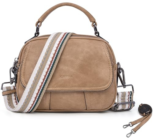 Caitina Handtasche Damen Umhängetasche Damen Crossbody Bag Damen mit 2 Verstellbaren Riemen Handy Schultertasche Damen