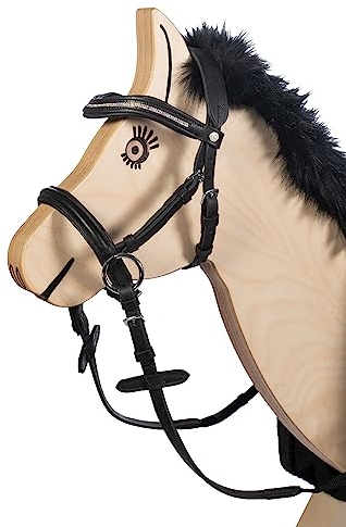 HKM Gebisslose Trense Funny Horses mit Zügeln - Spielzeugtrense für Holzpferd und Schaukelpferd aus hochwertigem Leder