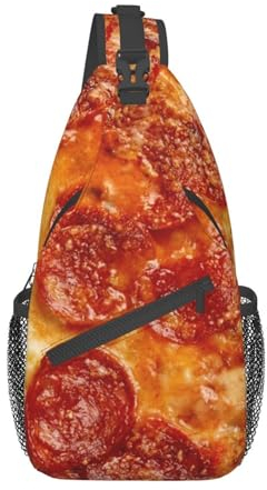 501 Brusttasche Gebackene Pizza Schultertasche Mit Verstellbarem Schultergurt Reise Daypack Männer Sporttasche,Für Reise, Sport, Wandern