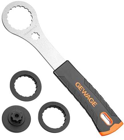 GEWAGE Bicycle Centre Lock Tool, Bicycle Bottom Bracket Key Compatible with Shimano Hollowtech II/BB9000, BBR60, M8000, Sram Dub, RaceFace, Cinch, Rotor BSA30, Hawk Racing, BB3086M (16 Notches*44mm)