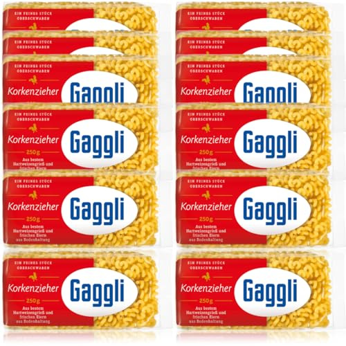 Gaggli Korkenzieher Nudeln pasta nudeln 250 gramm x 12 Stück