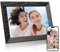 Tibuta Cornice digitale WLAN da 10,1 pollici, 1280 x 800 IPS touch screen, cornice digitale, noce 16G, condividere foto o video tramite l'app Uhale