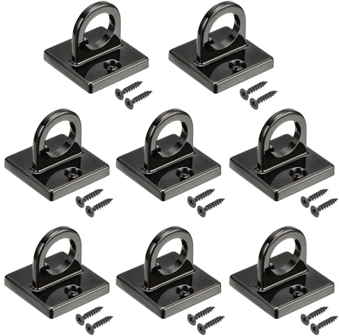 PATIKIL 8pz Supporto Occhio Piastra U Ganci Anello Viti Hardware Nero