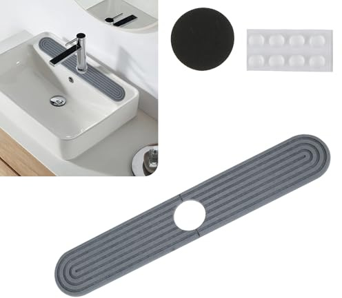 Tapis de robinet en diatomite de 30 x 10 cm à séchage rapide, plateau récupérateur d'égouttement super absorbant pour évier de cuisine, salle de bain, plan de travail