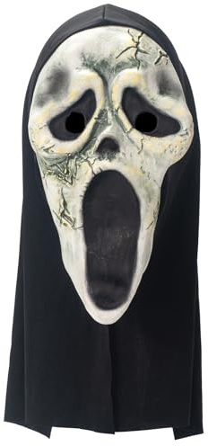GOLDJU Scream Maske Ghostmaske,gruselige Masken,Halloween Cosplay Horror Maske für Erwachsene, Unisex, Latex-Maske,Halloween kostüm