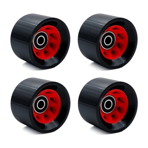 LPHFDCS Skater Roller Rollschuh-Räder, 95A, Quad-Skate-Räder, 4 Stück, 58 mm x 39 mm, mit Lagern for zweireihiges Skaten oder Skateboard-Zubehör Inline Skates RäDer(Black R)