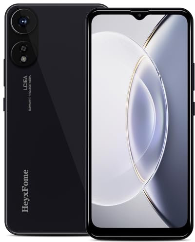 HeyxFome Mobile Phones, H1 Android 10 Phone, 2GB +16GB/256GB Octa Core Cheap Android Phone, 6.56Inch, 2GB RAM Dual SIM Unlocked, 16MP Main Camera, 4G, FaceID/GPS, Deep Black