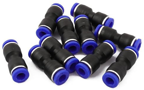 10Pcs 6mm Dia 2 Way Straight Tube Hose Pneumatic Air Quick Fitting Push in Connector