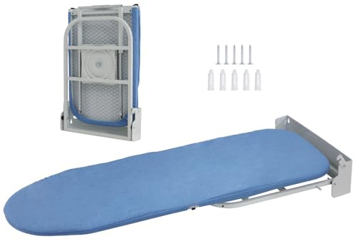 Folding Ironing Board – 96x33cm,Wall Mounted Ironing Board,Rotatable 180° with Heat Resistant Cover,for Cabinet Living Room Laundry Room