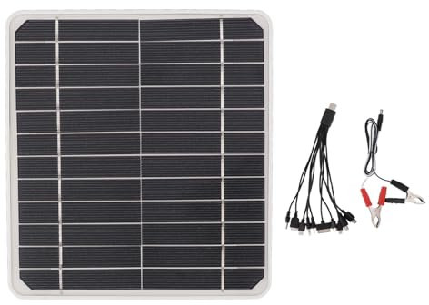 Solar Car Battery Charger, Lightweight Portable 10 Watt Panel for Charging Cars Mobile Phone Batteries, Uses Solar Charging
