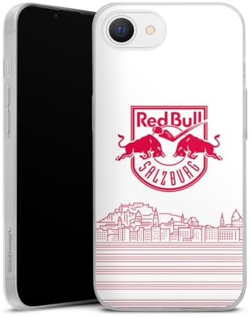 Slim Case extra dünn kompatibel mit Apple iPhone 16e 2025 Silikon Handyhülle transparent Hülle Eishockey Skyline EC Red Bull Salzburg